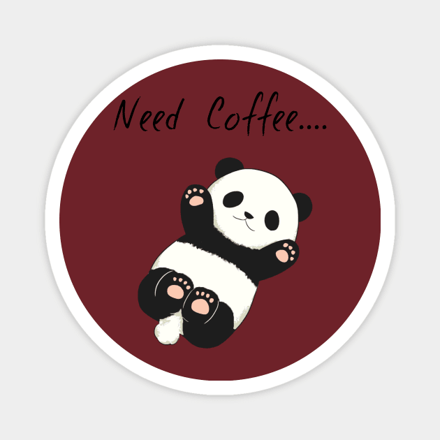 Cute Panda Need Coffee funny Magnet by houssem